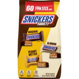 SNICKERS Original, Peanut Butter & Almond Bulk Variety Pack Fun Size Chocolate Candy Bar Assortment, 60 Pieces Bag