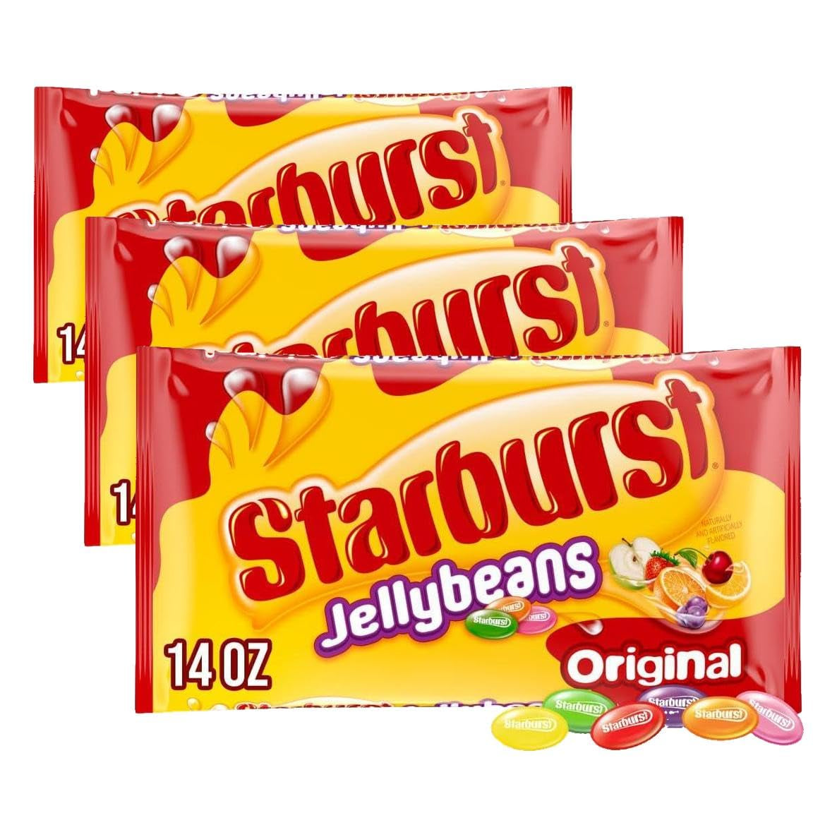 STARBURST Original Jelly Beans Gummy Candy, 14 Oz Bag (Pack of 3)