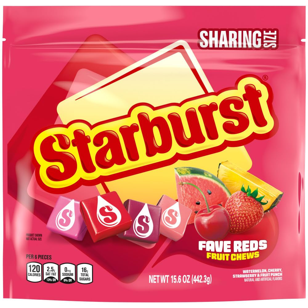 STARBURST Favereds Fruit Chews Candy, Chewy Candy, 15.6 Oz Sharing Size Bag