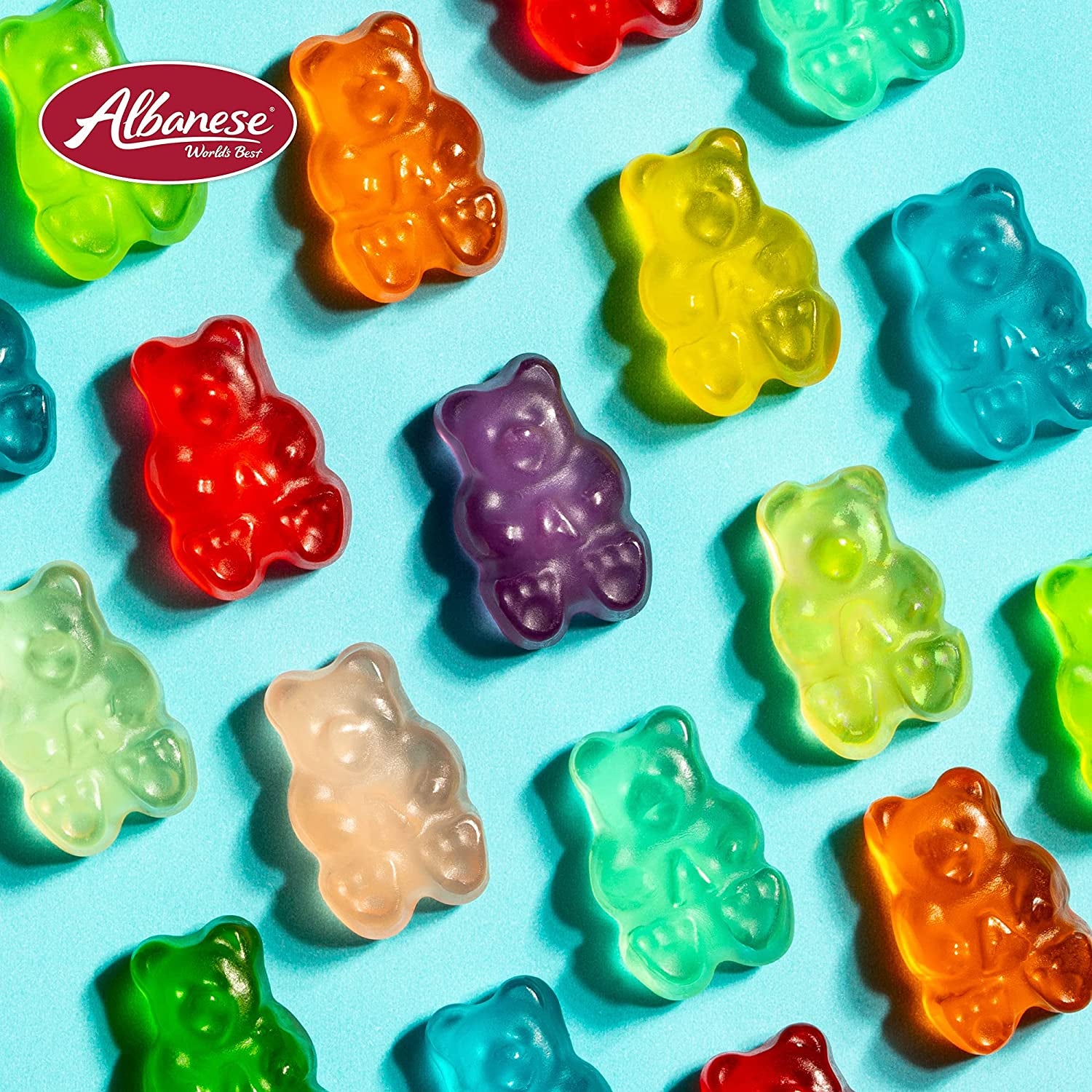 Albanese World's Best 12 Flavor Gummi Bears | 36Oz Bag of Gummy Candy | Cherry, Blue Raspberry, Mango and More