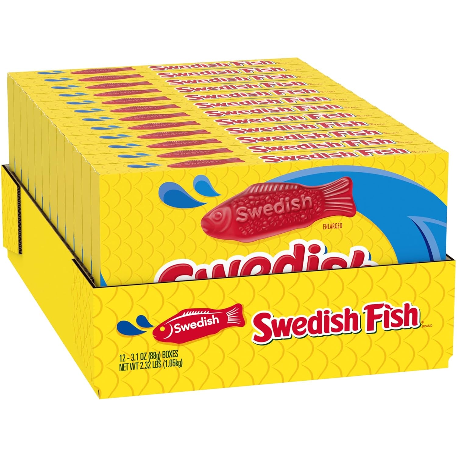 SWEDISH FISH Soft & Chewy Candy, Easter Candy, 12 - 3.1 Oz Boxes