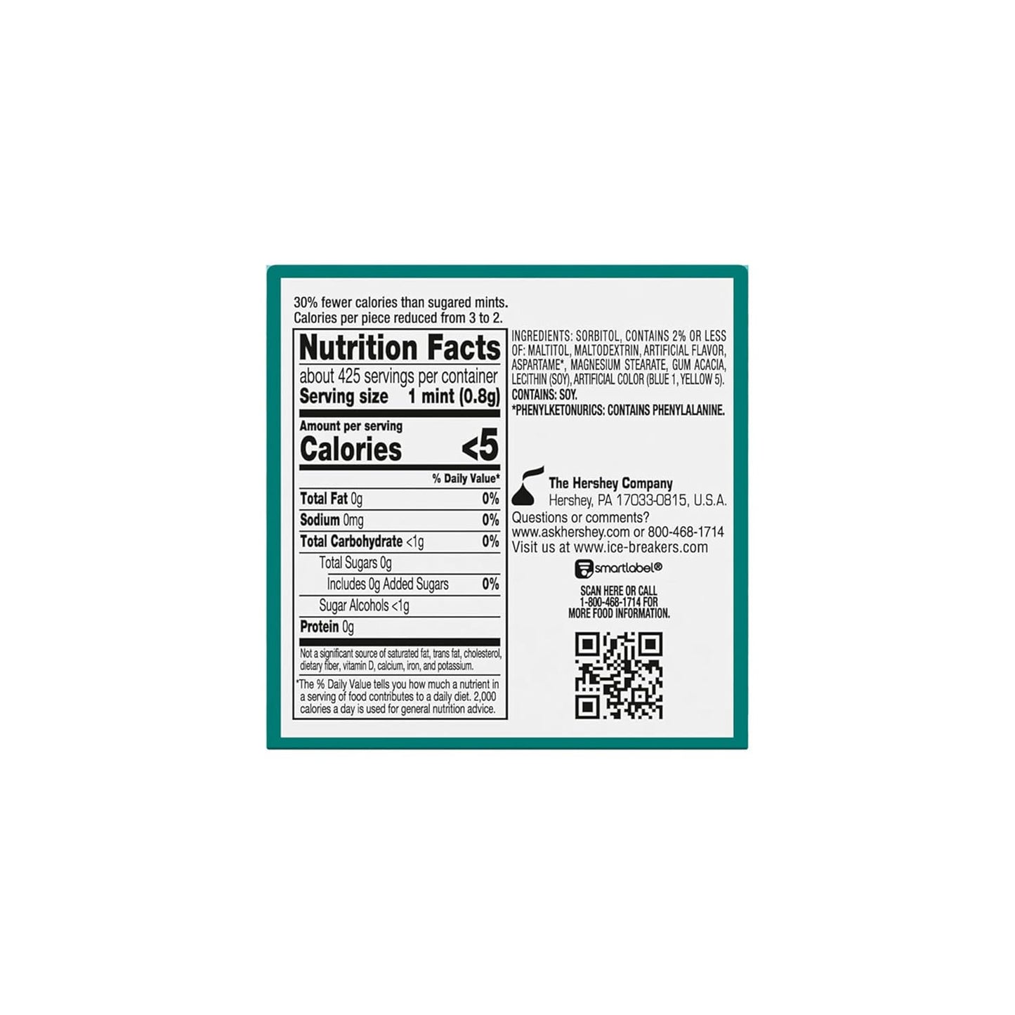 ICE BREAKERS Wintergreen Sugar Free Mints Tins, 1.5 Oz (8 Count)
