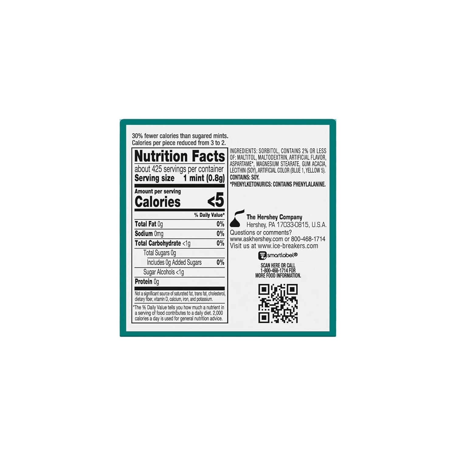 ICE BREAKERS Wintergreen Sugar Free Mints Tins, 1.5 Oz (8 Count)