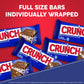 CRUNCH Full-Size Candy Bar, Creamy Milk Chocolate with Crunchy Crisped Rice, 36 Individually Wrapped Bars
