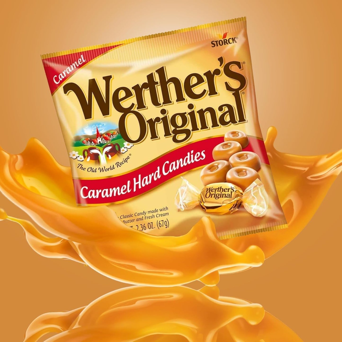Werther's Original Caramel Hard Candies - Pack of 4 - 2.65 oz Bags