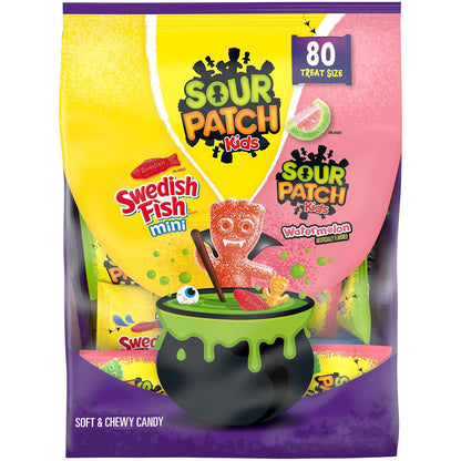 SOUR PATCH KIDS, SWEDISH FISH Soft & Chewy Candy Variety Pack, 80 Ct