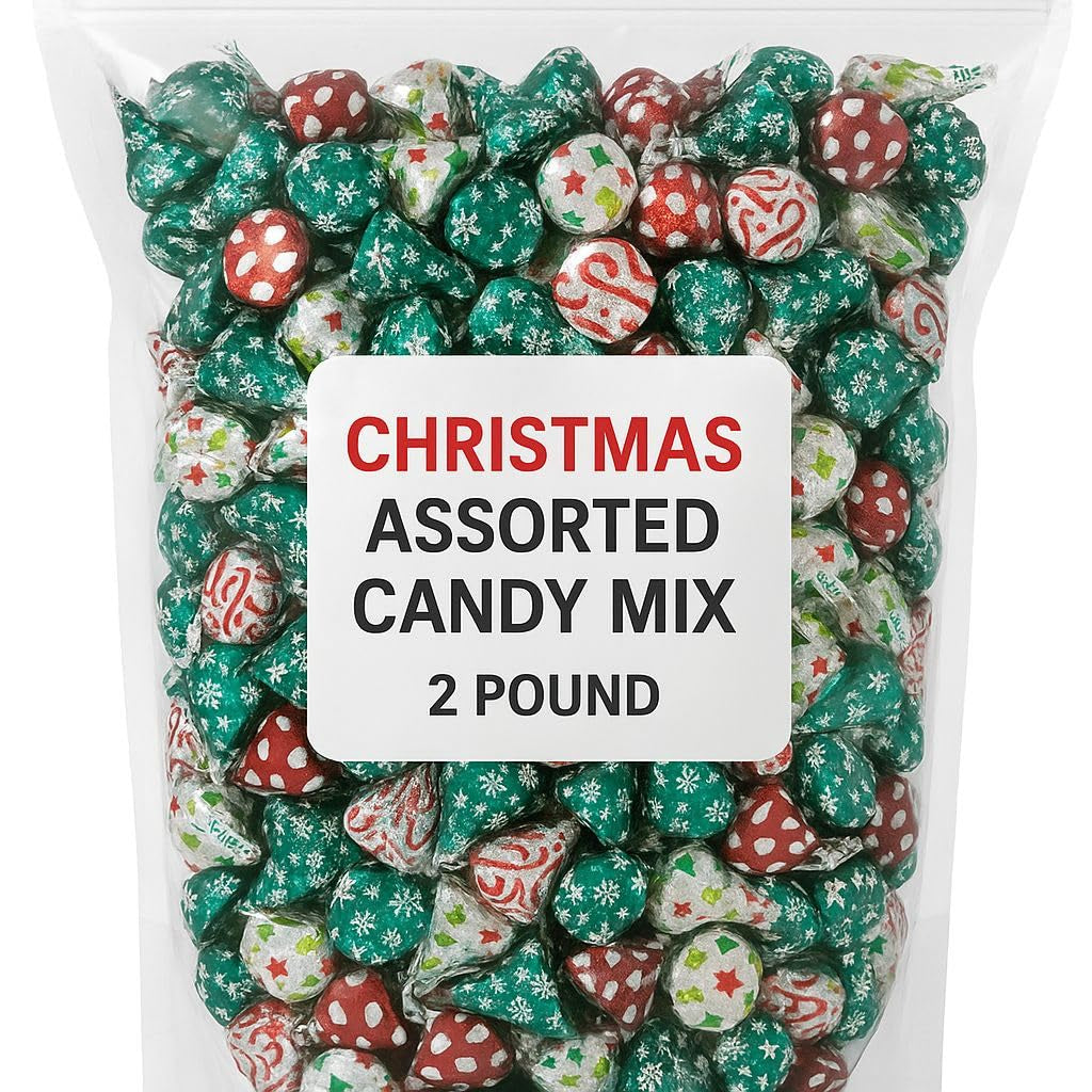 Christmas Candy Mix – 2 Pound Bag (Approx. 200 Pieces) – Mint Truffle, Candy Cane, Hot Cocoa, Sugar Cookie Flavors
