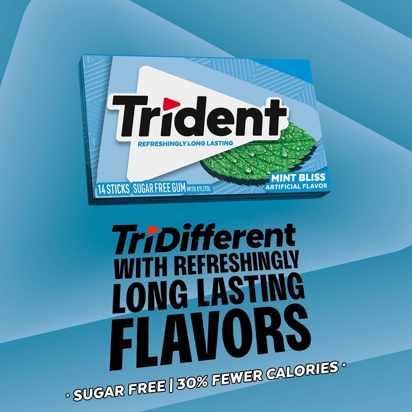 Trident Mint Bliss Sugar Free Gum, 12 Packs of 14 Pieces (168 Total Pieces)