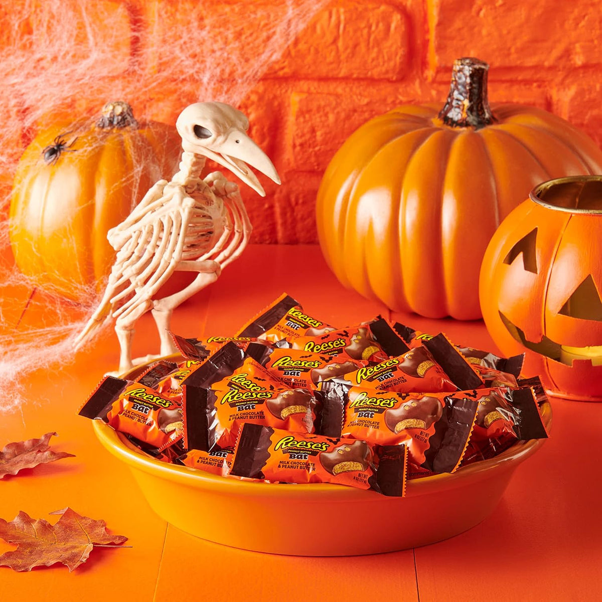REESE'S Milk Chocolate Peanut Butter Snack Size Bats, Candy Bag, 9.6 Oz