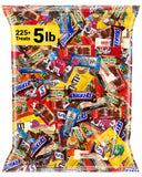 Chocolate Candy Variety Pack 5 Lb, 225 Ct, Fun Size Individually Wrapped | Assorted Milk & Dark Mini Bars for Goodie Bags, Office Snacks, Parties, Gifting, Holidays, Mixed Candy Bowl, Bulk Assortment