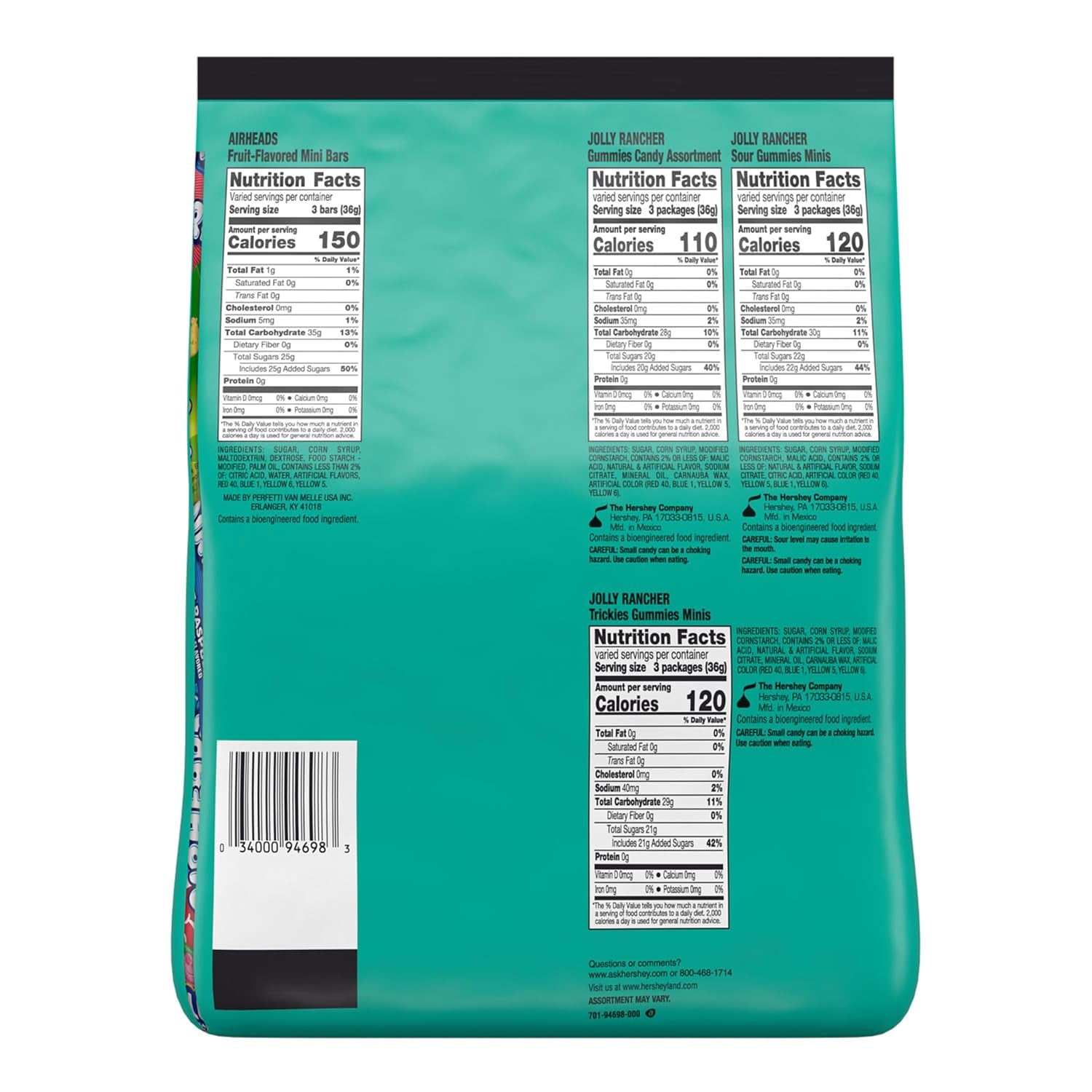 Hershey's Assorted Fruit Flavored Halloween Candy Bulk Pack, 40.69 Oz