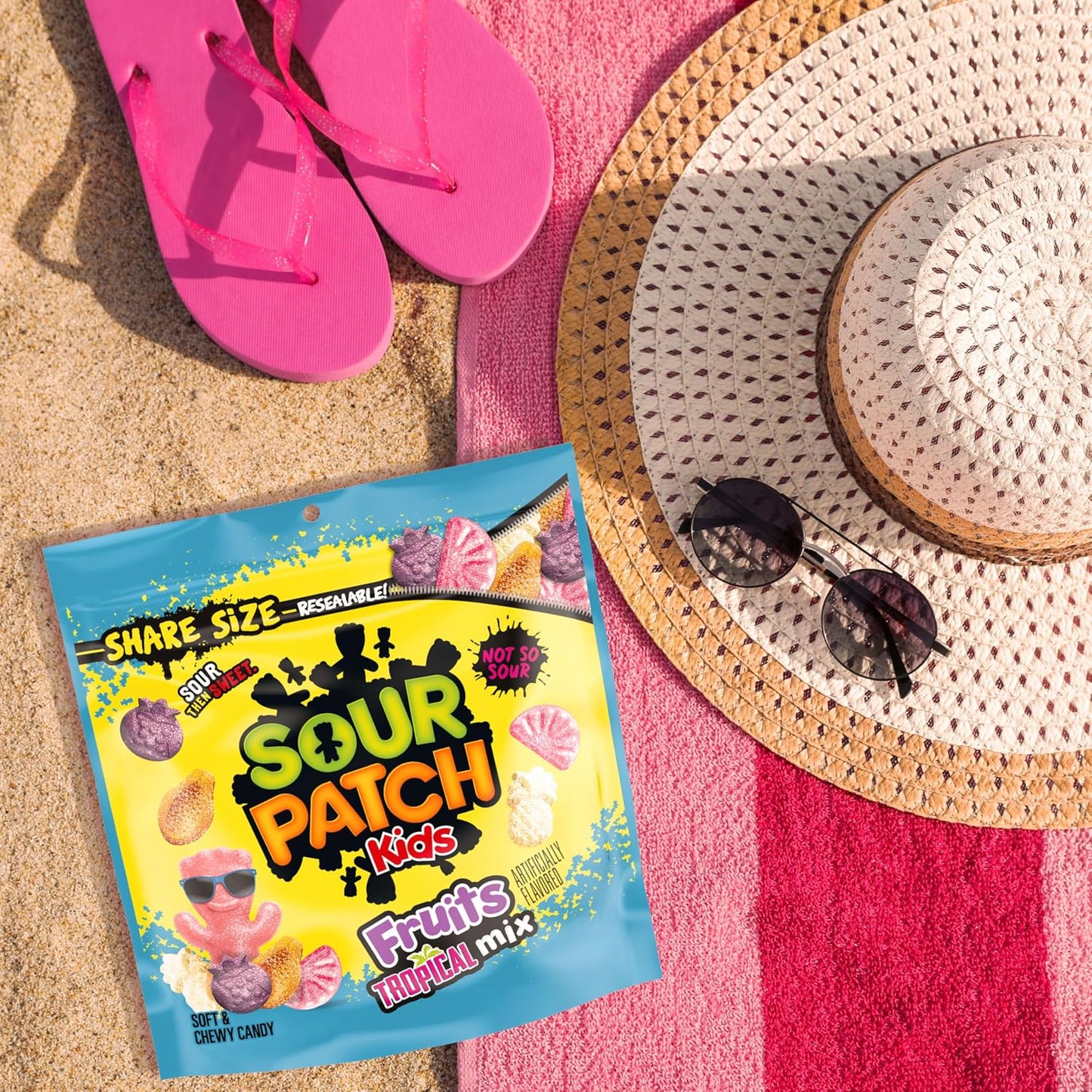 SOUR PATCH KIDS Fruits Tropical Mix Soft & Chewy Gummy Candy, 11.11 Oz