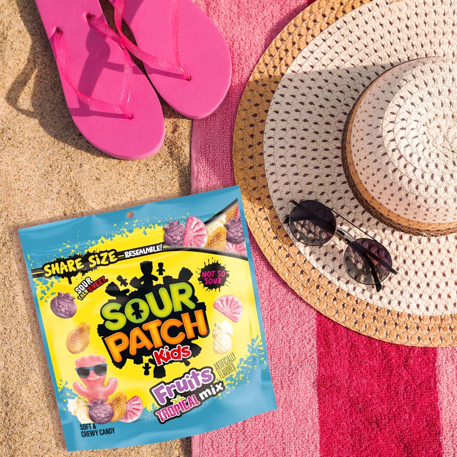 SOUR PATCH KIDS Fruits Tropical Mix Soft & Chewy Gummy Candy, 11.11 Oz