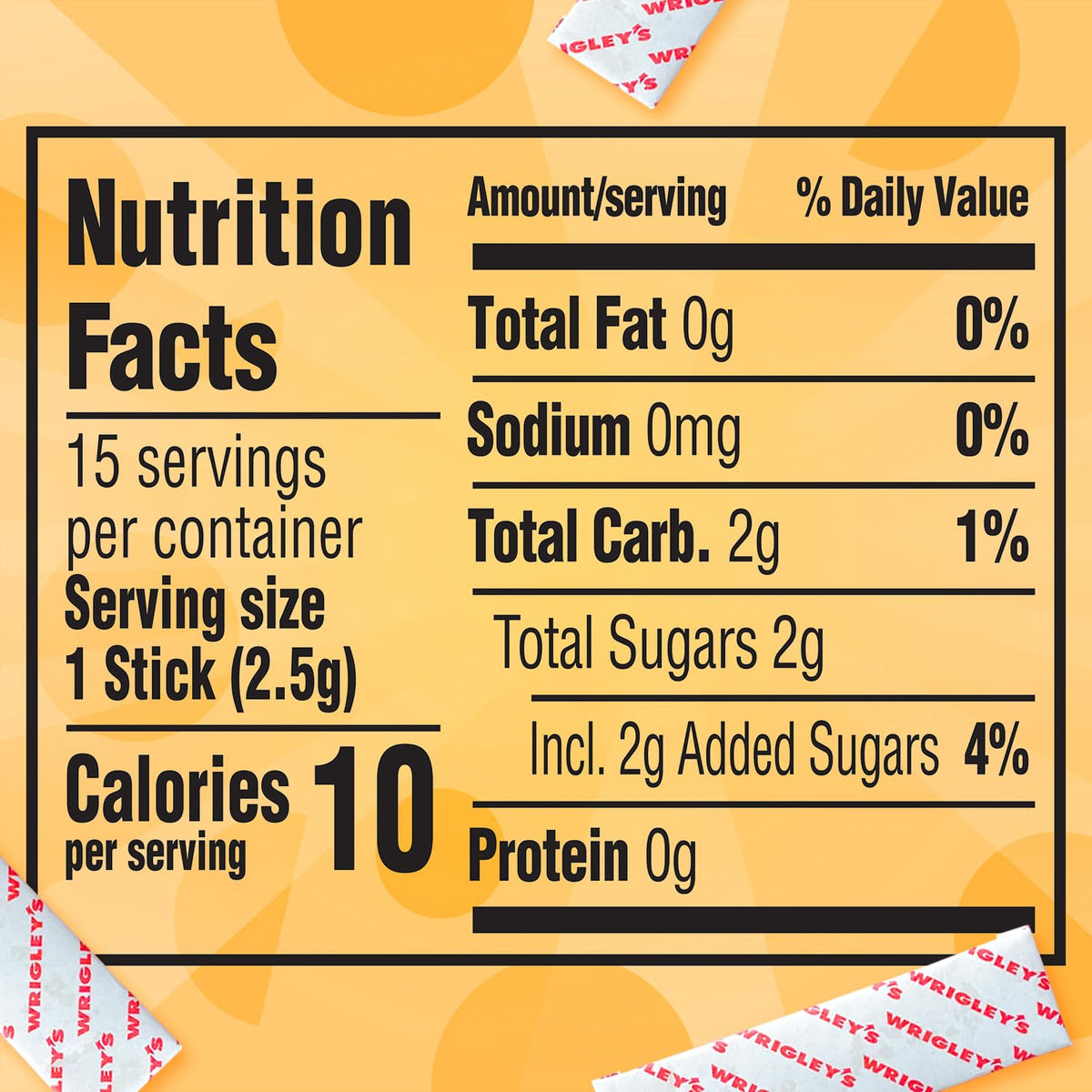 JUICY FRUIT Original Bubble Gum Chewing 15 Pieces 10 Pack of Gum