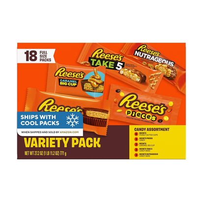 REESE'S Assorted Peanut Butter Candy Variety Pack, 27.2 Oz, 18 Ct