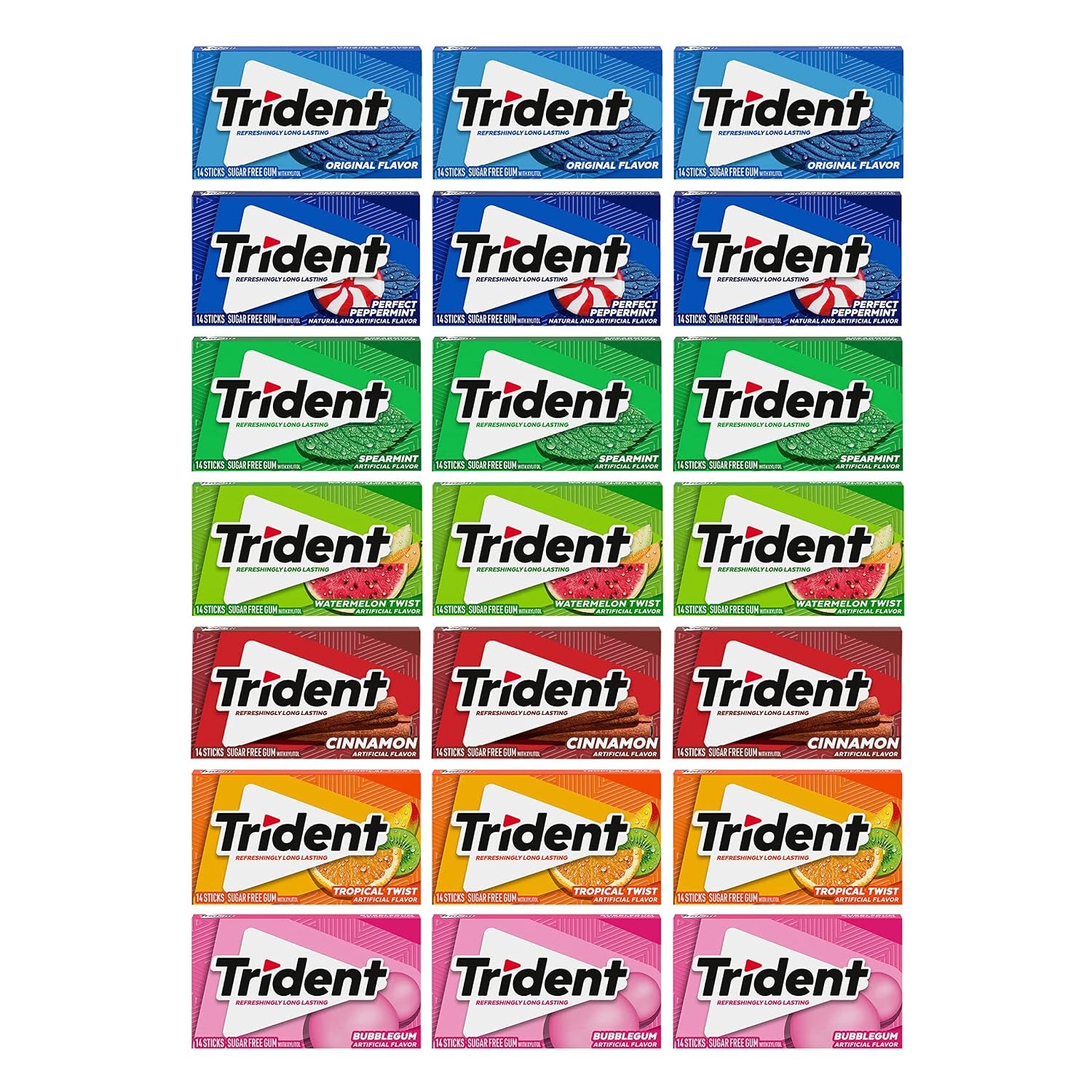 Trident Sugar-Free Gum Variety Pack – 21 Packs, 294 Pieces