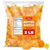 Butterscotch Hard Candy Discs Bulk 2Lb Holiday Candies - Individually Wrapped Butter Scotch Candies