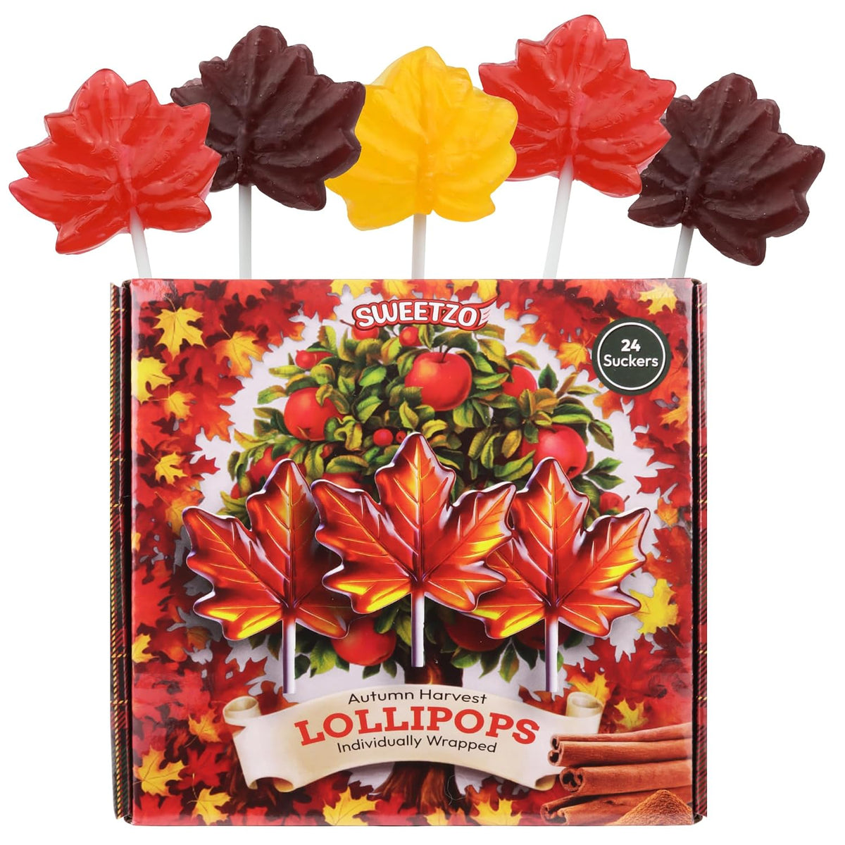Autumn Leaf Lollipops, Thanksgiving and Fall Themed Candy, 24 Suckers