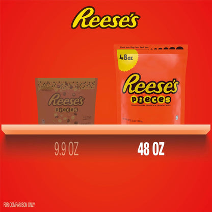 REESE'S PIECES Peanut Butter in a Crunchy Shell, Candy Bulk Bag, 48 Oz