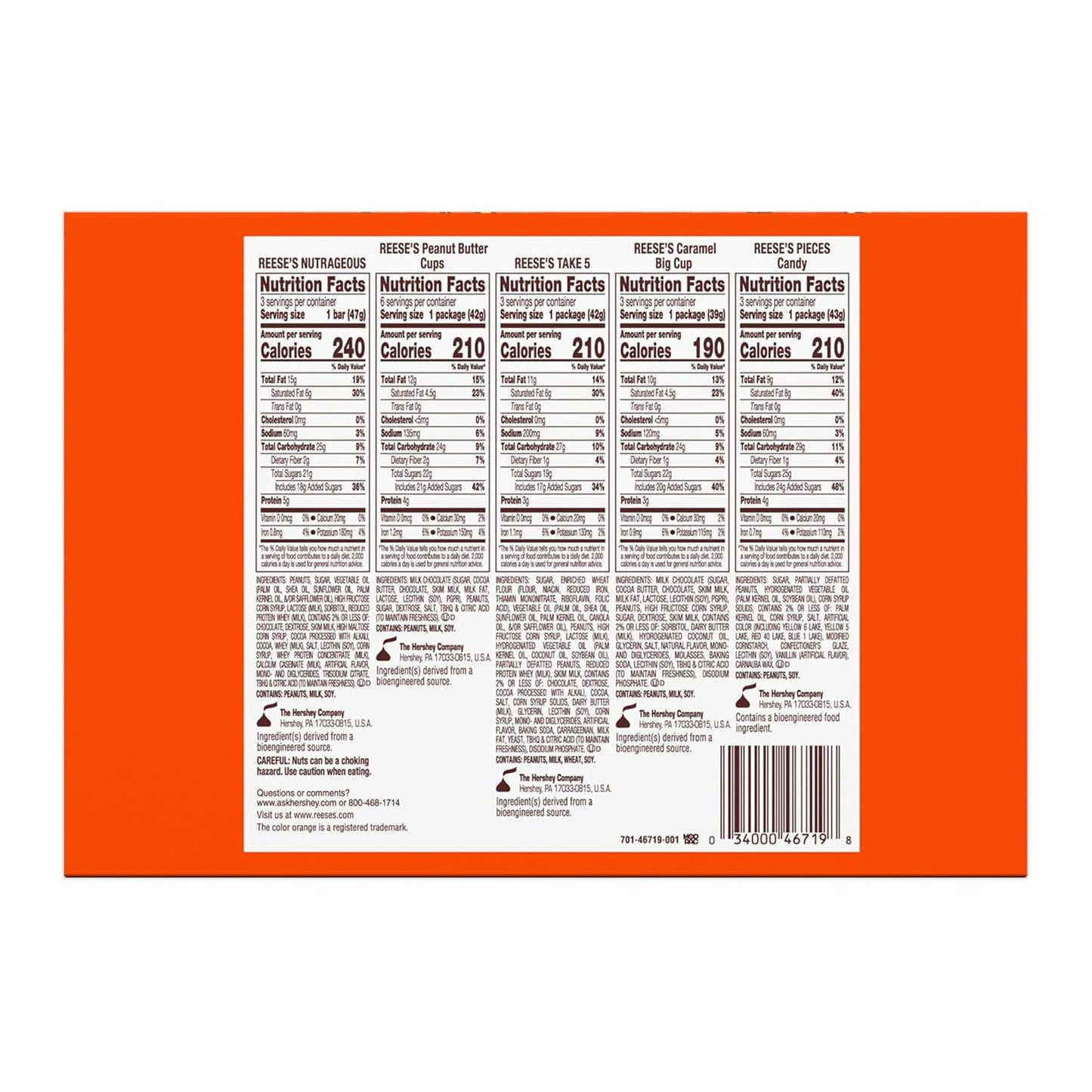 REESE'S Assorted Peanut Butter Candy Variety Pack, 27.2 Oz, 18 Ct