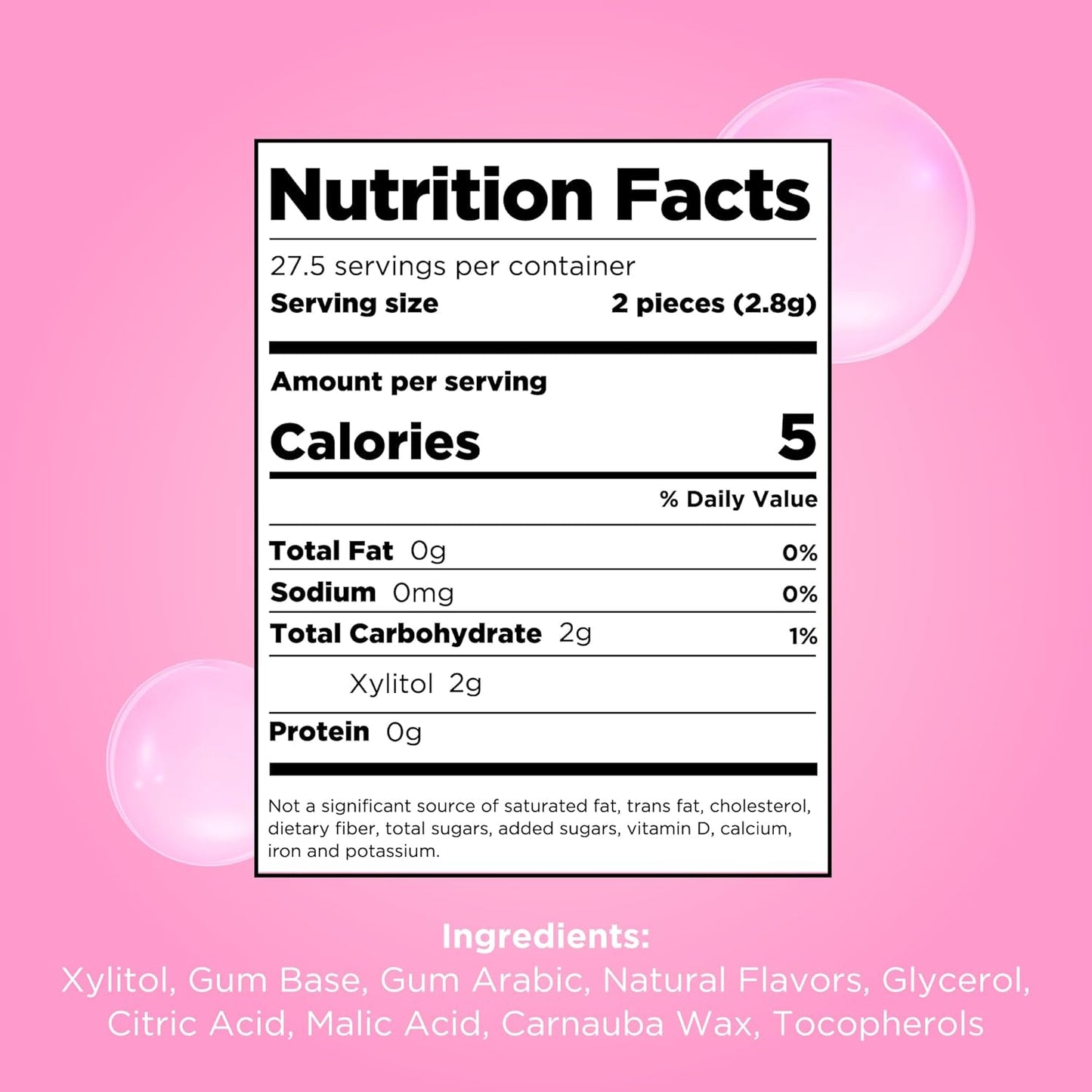 PUR Gum | Aspartame Free Chewing Gum | 100% Xylitol | Natural Bubblegum Flavored Gum, 55 Pieces (Pack of 1)