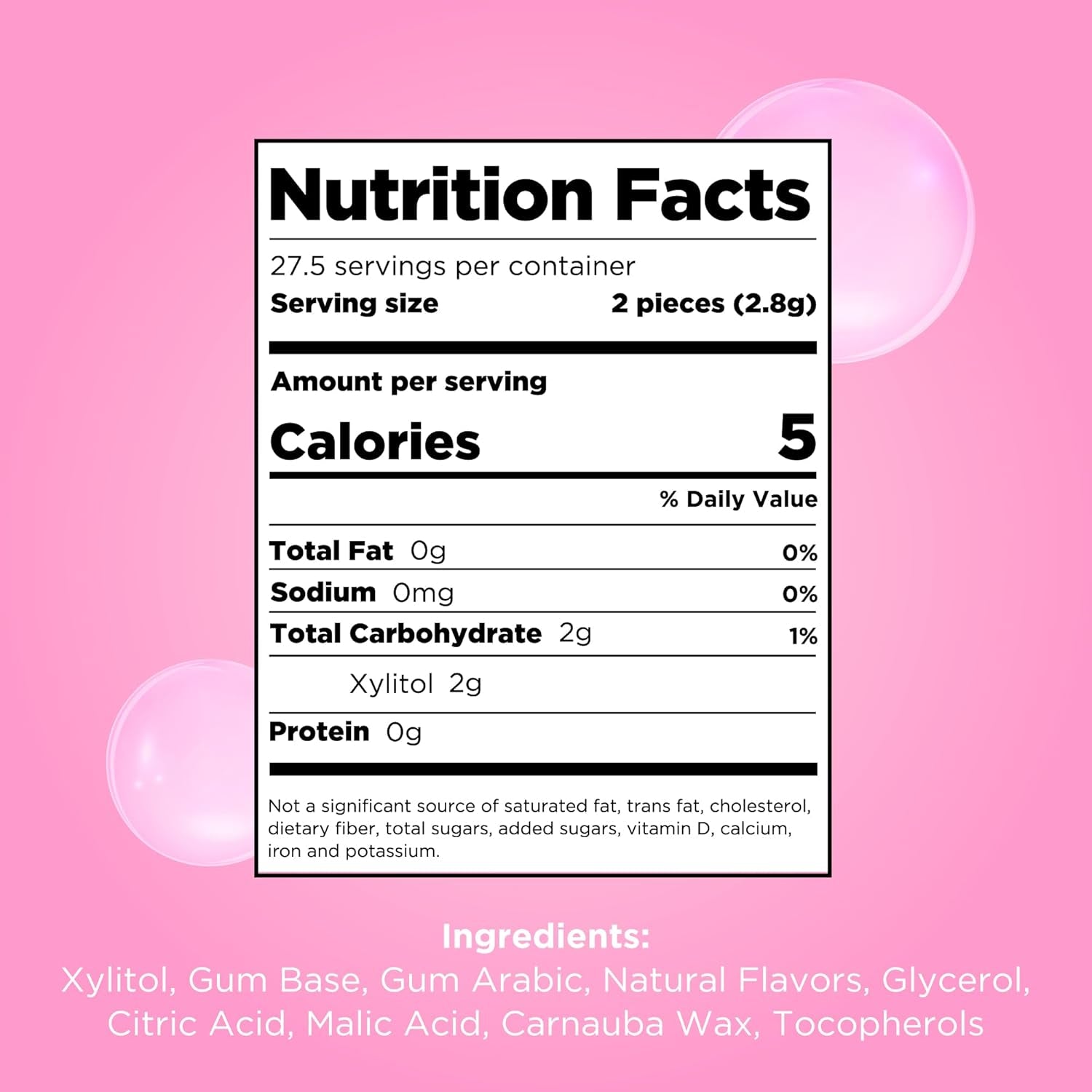 PUR Gum | Aspartame Free Chewing Gum | 100% Xylitol | Natural Bubblegum Flavored Gum, 55 Pieces (Pack of 1)