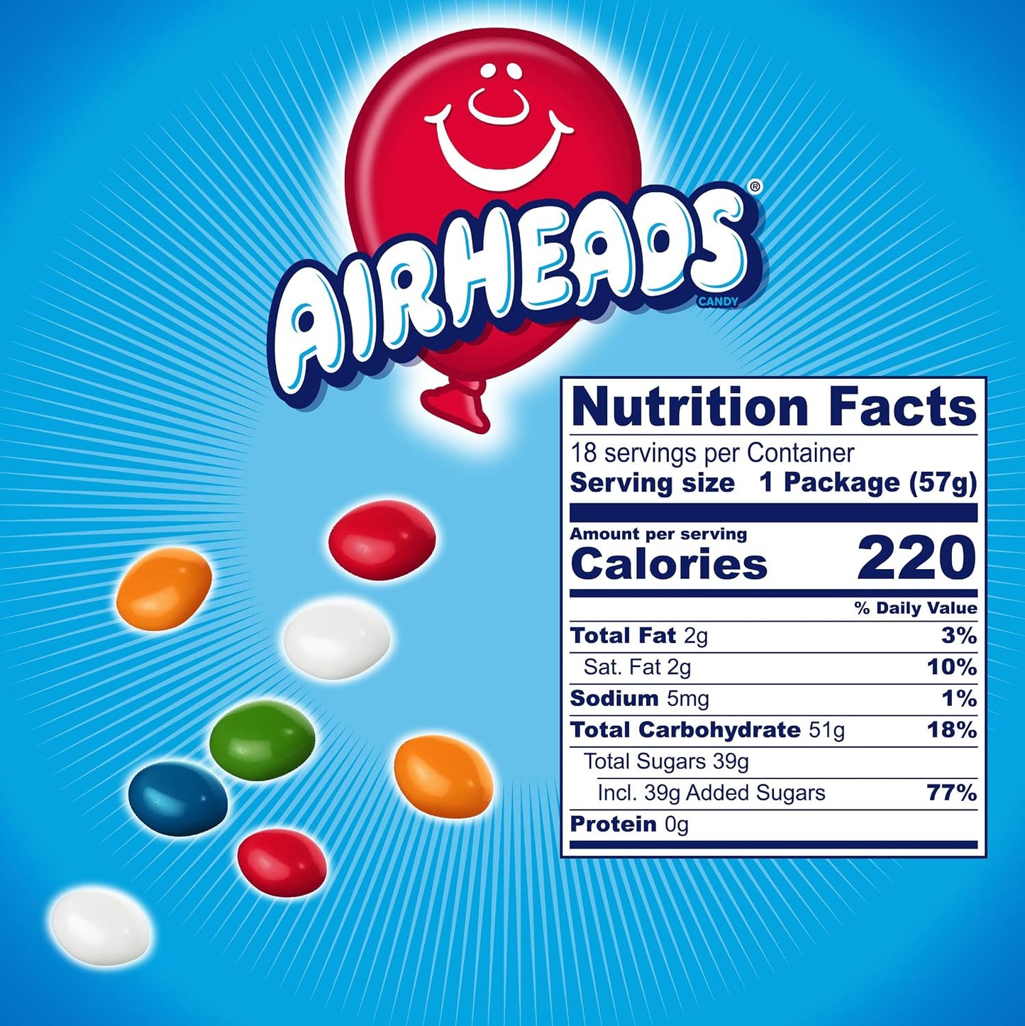 Airheads Candy Bites, Assorted Fruit Flavors, 2 Ounces (18-Pack) 