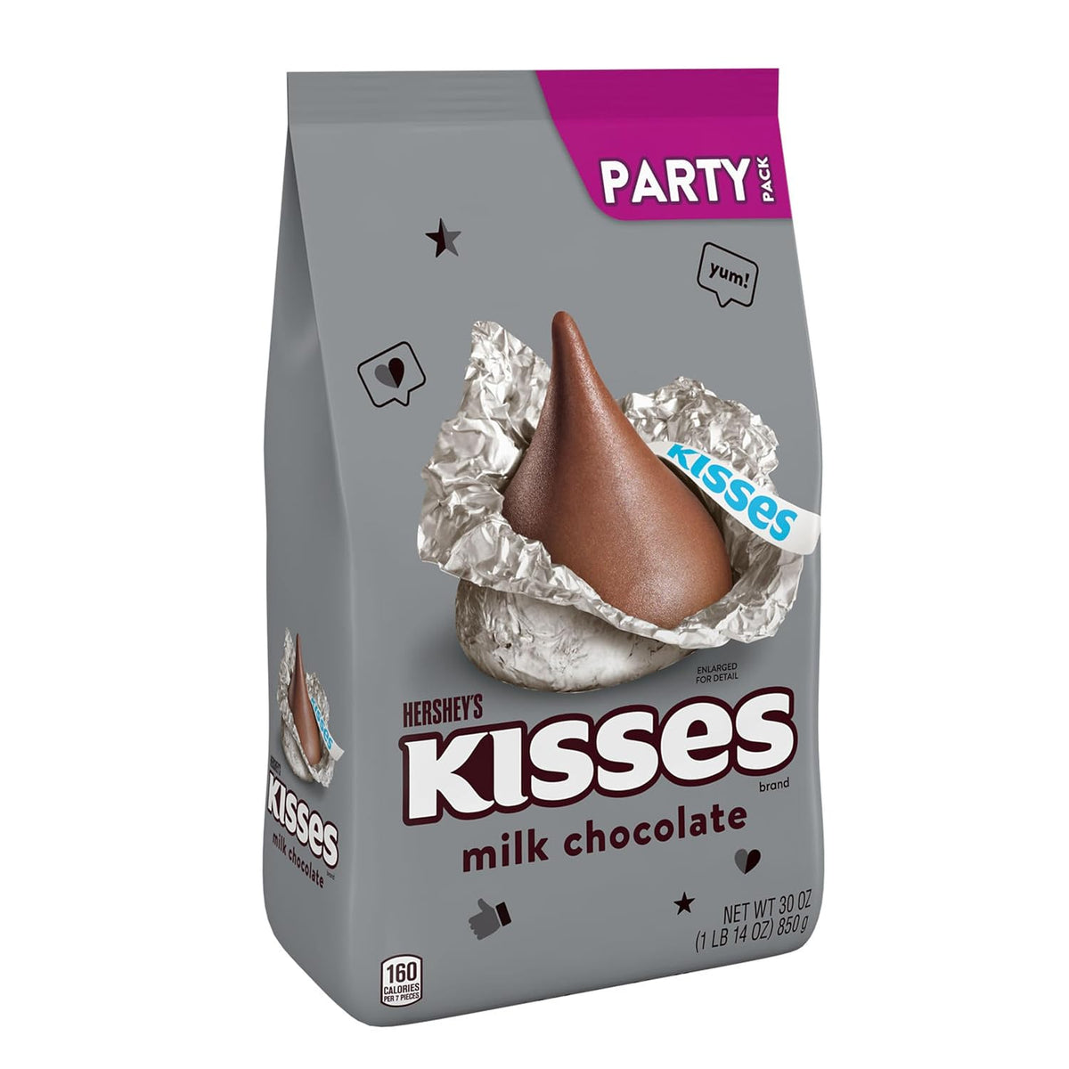 HERSHEY'S KISSES Milk Chocolate Candy Bulk Party Pack, 30 Oz