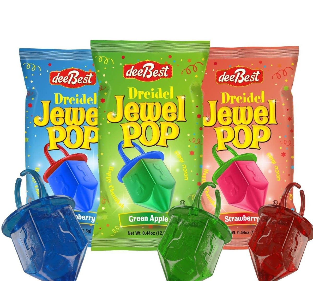 Hanukkah Dreidel Ring Shape Candy Lollipop Dreidels Assorted 18 Pops