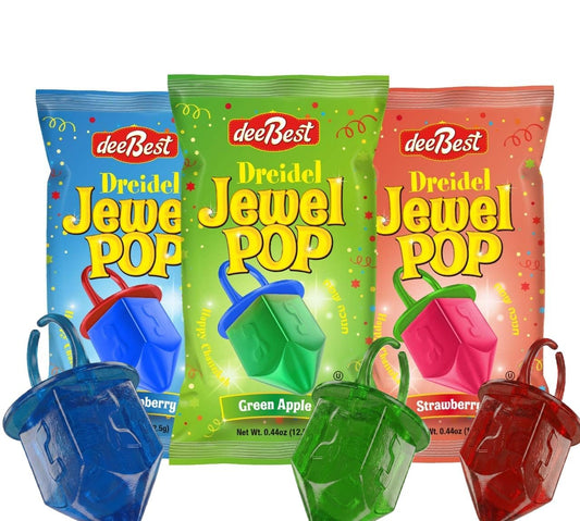 Hanukkah Dreidel Ring Shape Candy Lollipop Dreidels Assorted 18 Pops