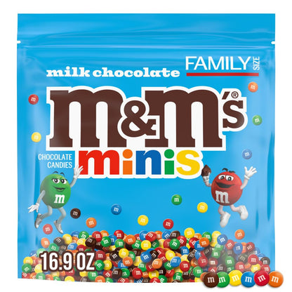 MINIS Milk Chocolate Candy Assortment, Family Size, 16.9 Oz Resealable Bulk Chocolate Candy Bag