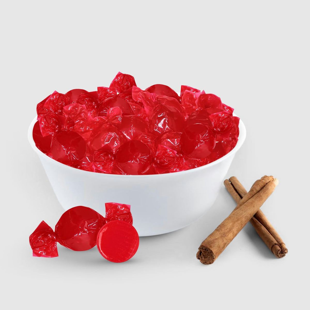 Cinnamon Hard Candy Discs 2 Lbs Bulk Pack - Approx. 150 Individually Wrapped Spicy Cinnamon Flavored Hard Candies
