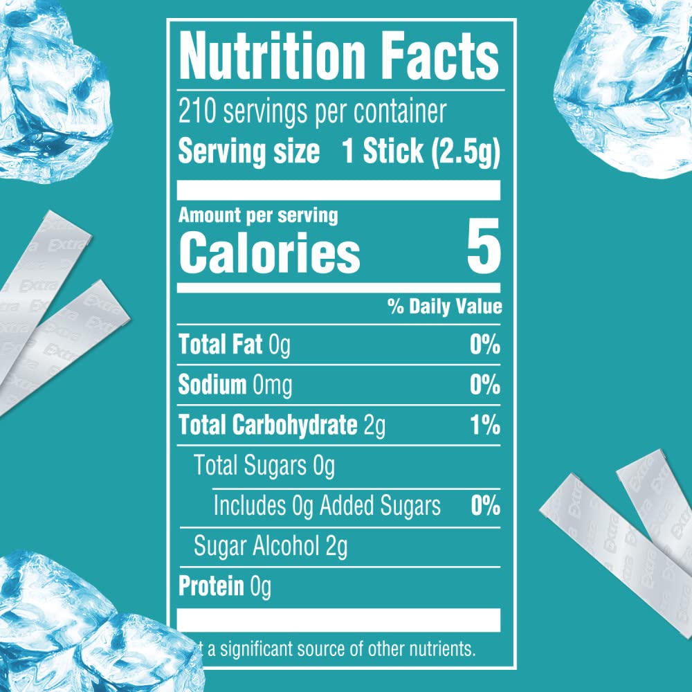 EXTRA Gum Polar Ice Sugarfree Mint Chewing Gum Mega Packs - 35 Count, 6 Pack