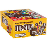 M&M's Milk Chocolate Candy, Bulk Candy Variety Pack, Full Size, Pack of 18