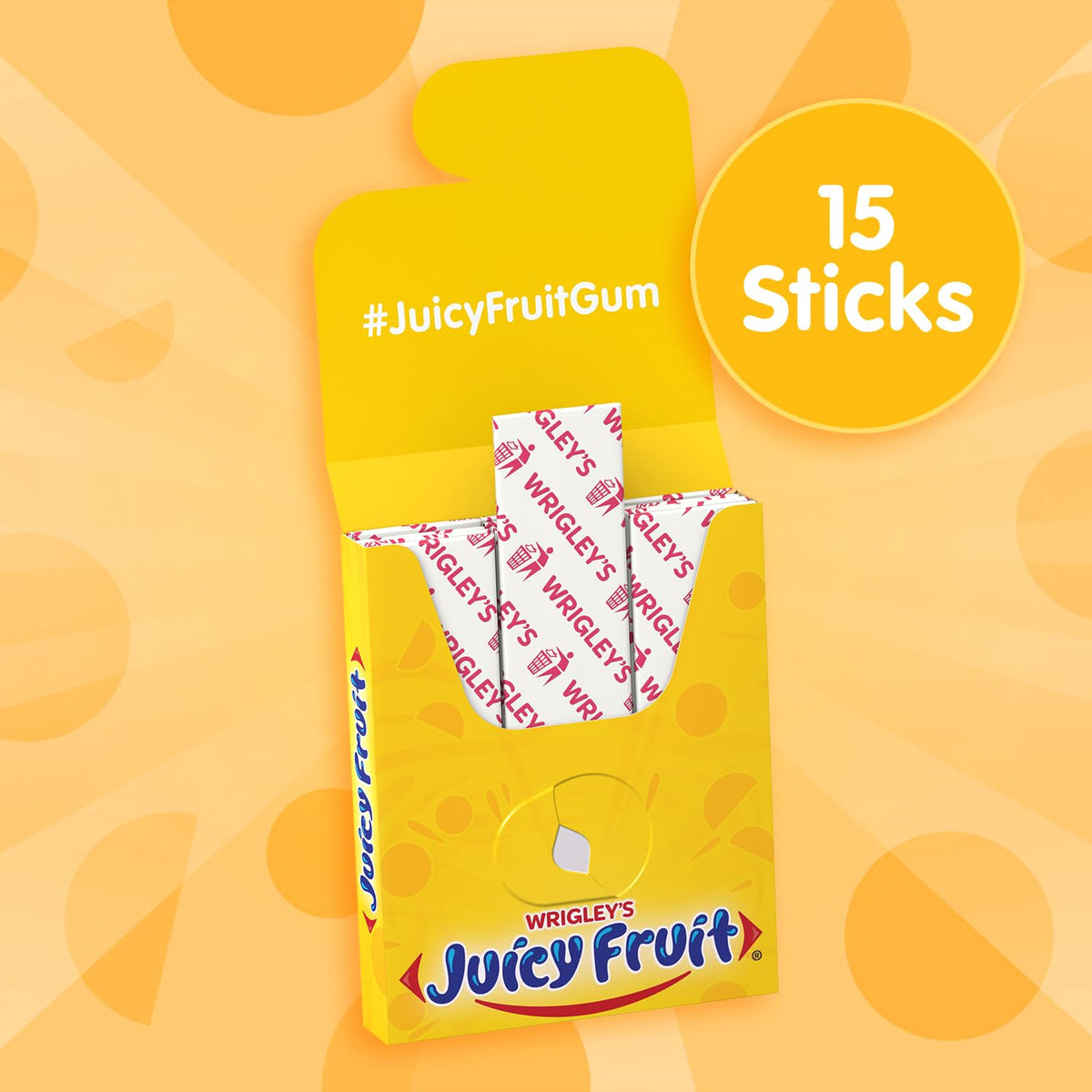 JUICY FRUIT Original Bubble Gum Chewing 15 Pieces 10 Pack of Gum