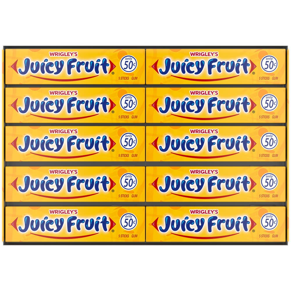 JUICY FRUIT Gum WRIGLEY'S Chewing Gum Bulk Pack, 5 Stick (Pack of 40)