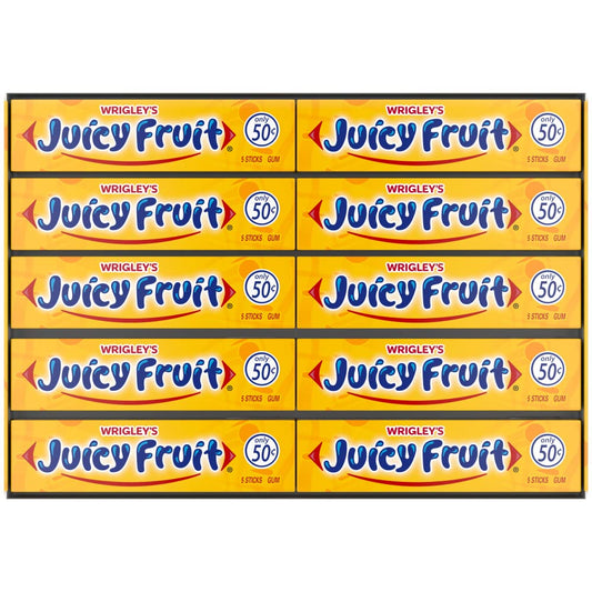 JUICY FRUIT Gum WRIGLEY'S Chewing Gum Bulk Pack, 5 Stick (Pack of 40)