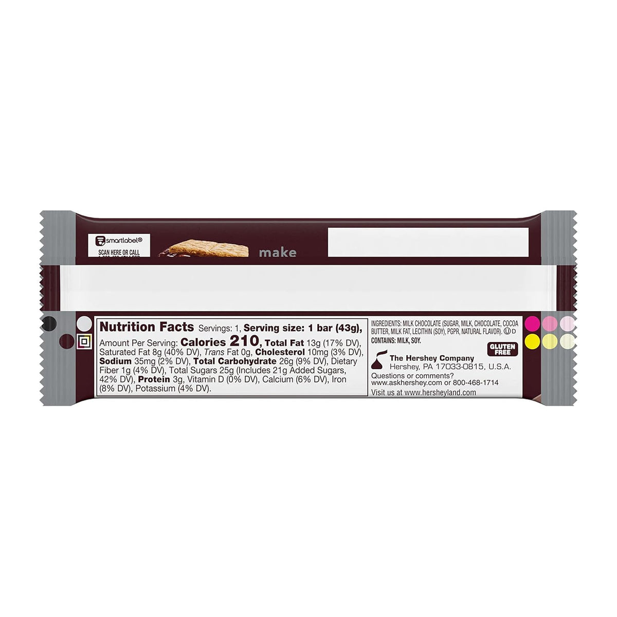 HERSHEY'S Milk Chocolate Candy Bar, 1.55 Oz