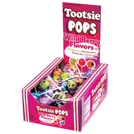 Tootsie Roll Tootsie Pops Assorted with Chocolatey Center, 3.75 Pound, 100 Count Giveaway Box