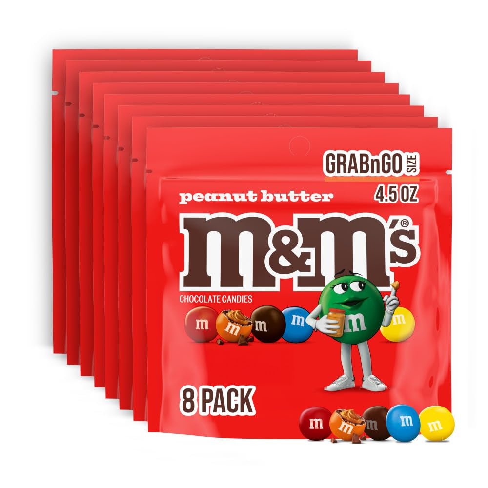 M&M'S Milk Chocolate Peanut Butter Candy, Grab N Go 4.5 Oz Bag 