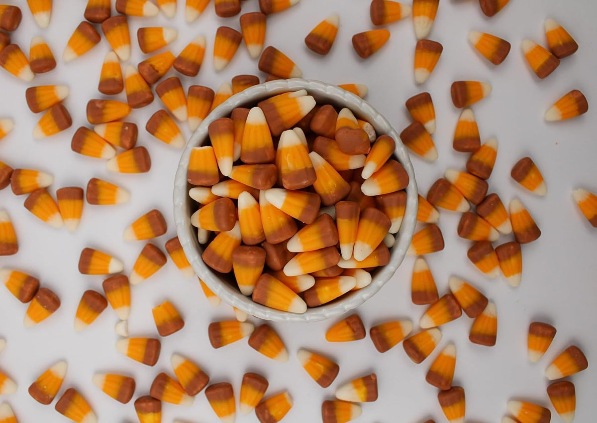 Caramel Flavored Candy Corn, Fall Harvest Autumn Mix Bulk Bag, 1 Lb