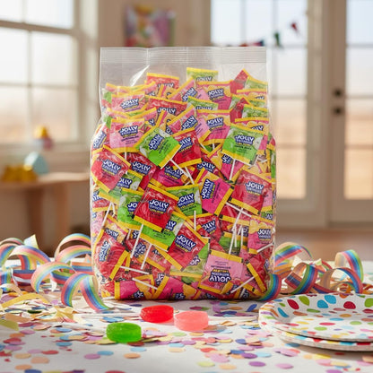 Jollyrancher Lollipops Bulk 125 Pieces - Bulk Candy Individually Wrapped Jolly Ranchers Lollipops Flat - 2 Pounds