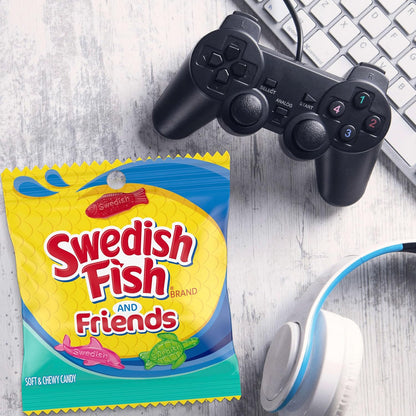 SWEDISH FISH and Friends Soft & Chewy Gummy Candy, Bulk Candy, 12-3.59 Oz Bags