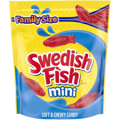 SWEDISH FISH Mini Soft Chewy Candy, Family Size, 1.8 Lb Bag