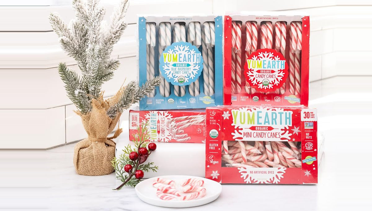 Yumearth Organic Peppermint Candy Canes, Full Size, 10 Count (Pack of 1)