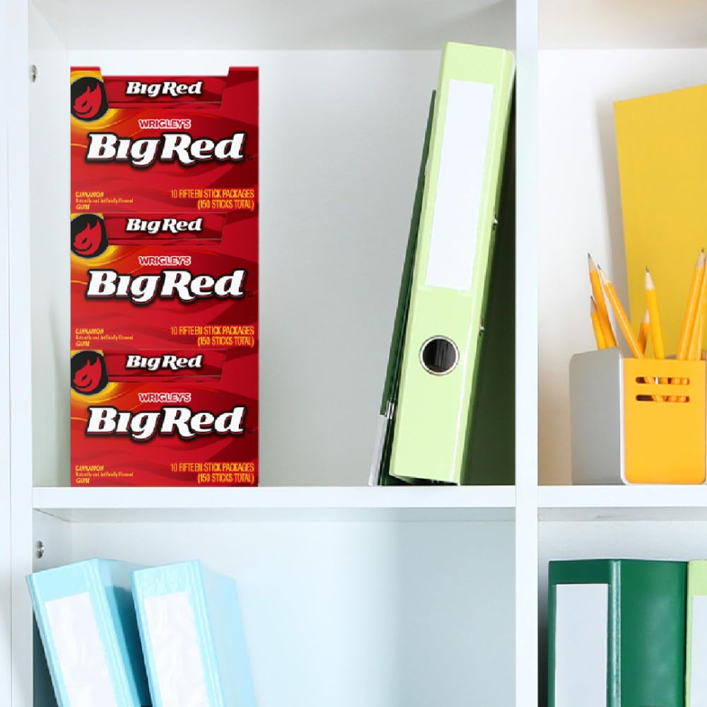 BIG RED WRIGLEY'S Cinnamon Chewing Gum, Bulk Pack, 15 Stick, 10 Pack