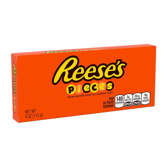 REESE'S PIECES Peanut Butter in a Crunchy Shell, Candy Boxes, 4 Oz (12 Count)