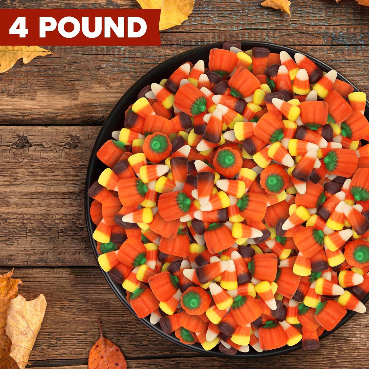 Bulk Autumn Mix Candy 4 Pound Bag - Assorted Fall Flavors, Classic & Harvest Candy Corn, Pumpkin Shaped Halloween Candies
