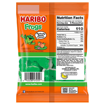 Haribo Gummi Candy, Frogs, 5 Ounce
