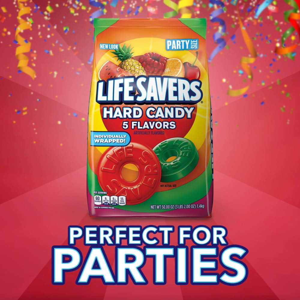 LIFESAVERS 5 Flavors Hard Candy, Party Size, 50 Oz Bag